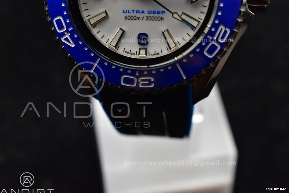 Dial Edition 1:1 Black on White 6000M Versatile Blue TF Bezel SS Rubber Deep Ultra 1078 A Best Ceramic Strap Seamaster 0328